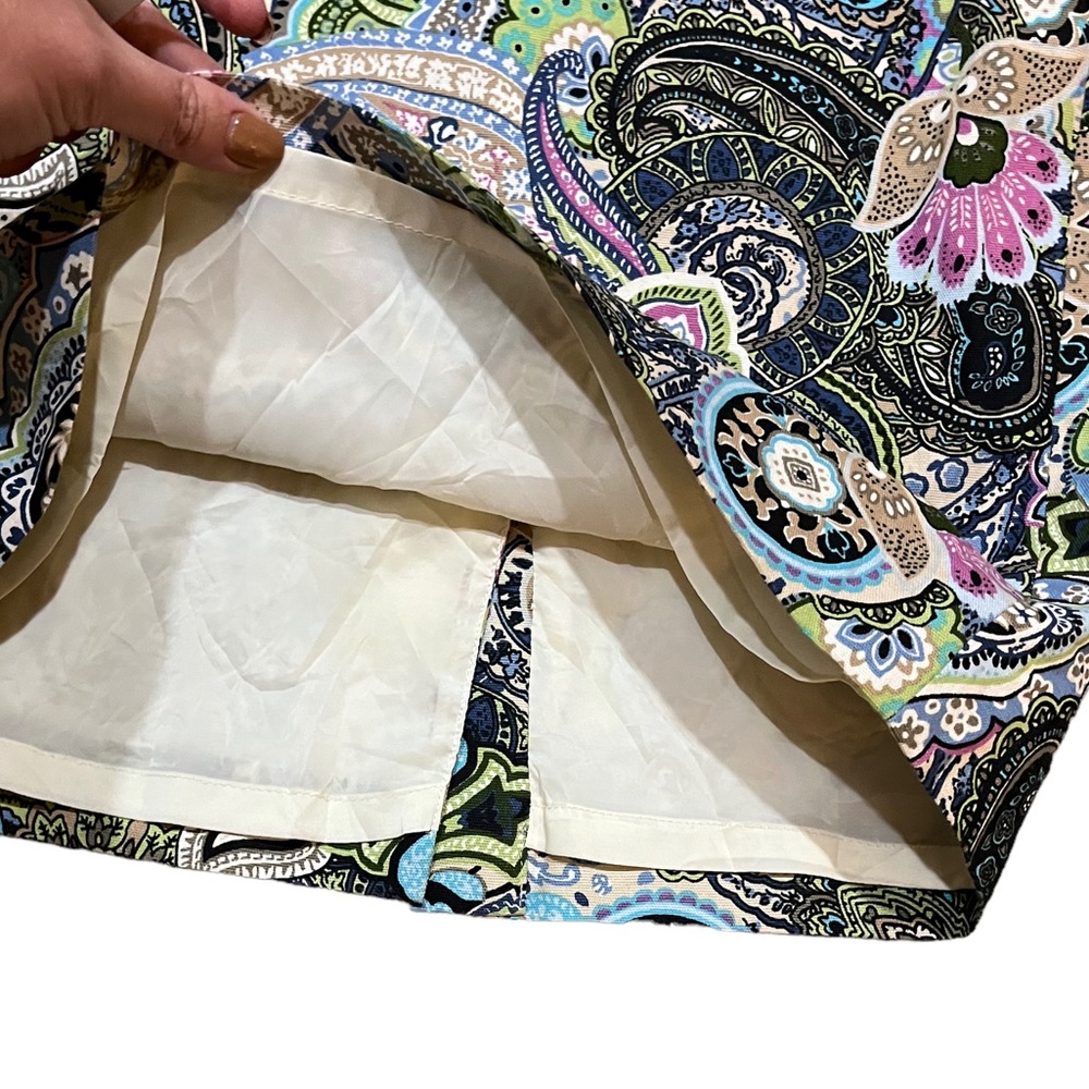 Talbots Pastel Paisley Pencil Skirt - Picture 6 of 9